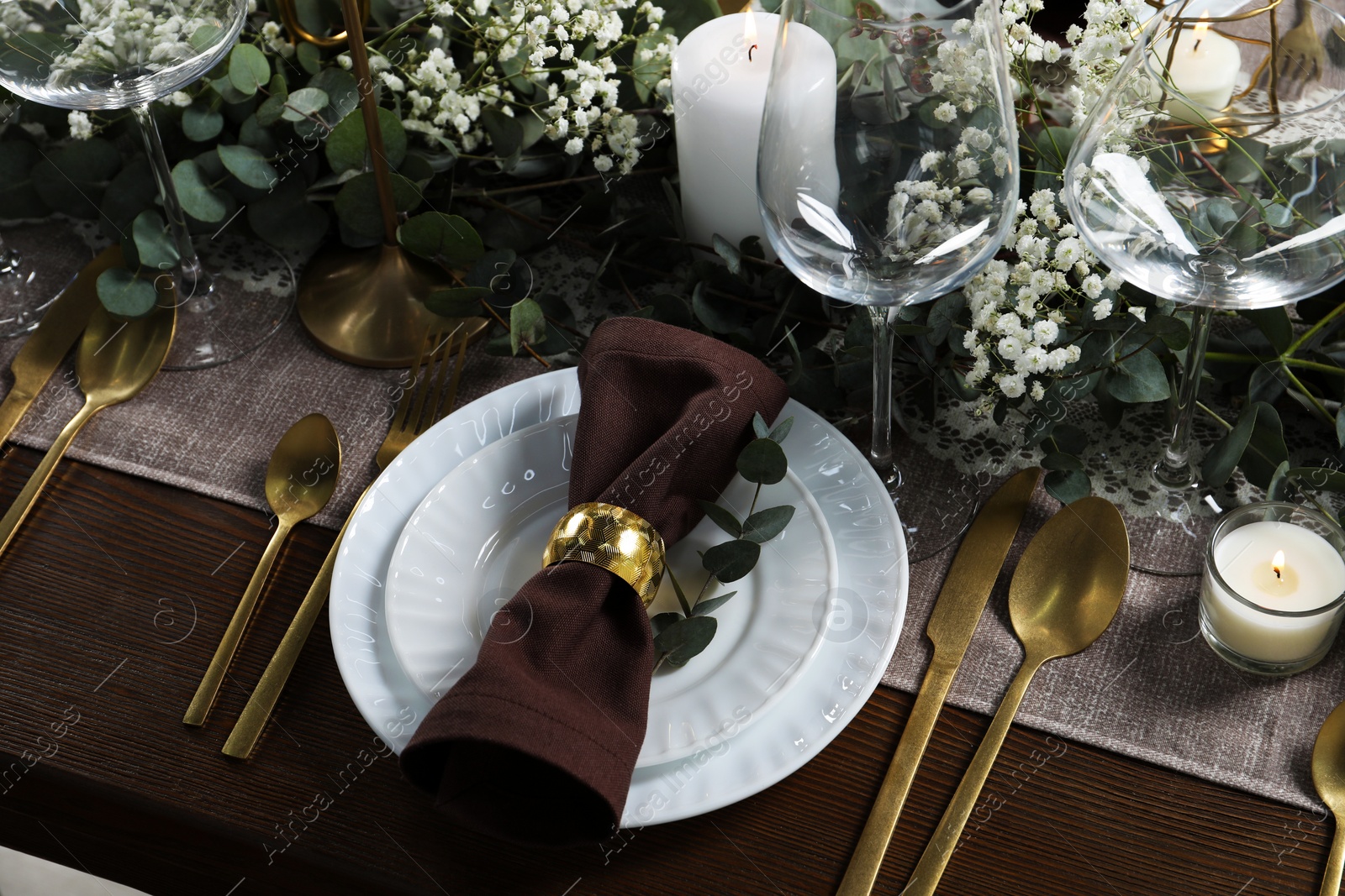 Photo of Stylish elegant table setting for festive dinner