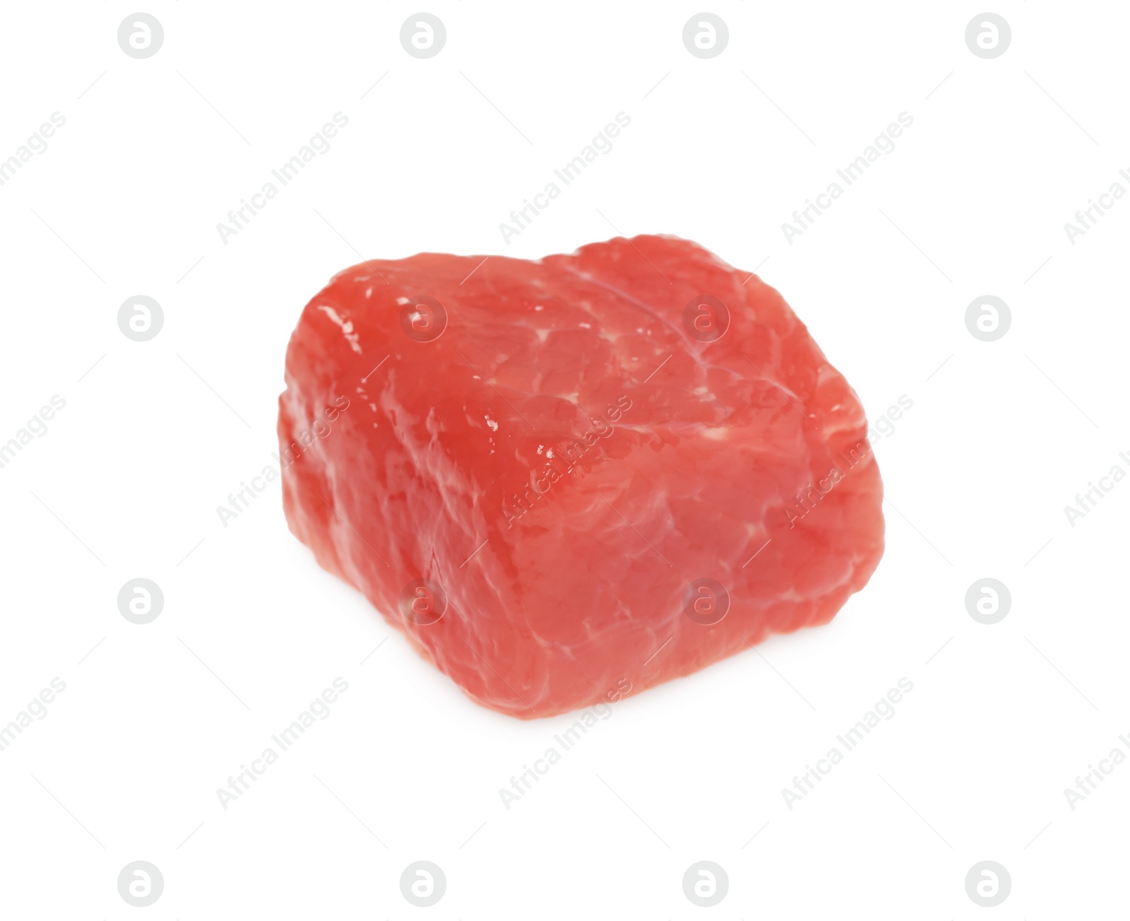 Photo of One piece of raw beef isolated on white