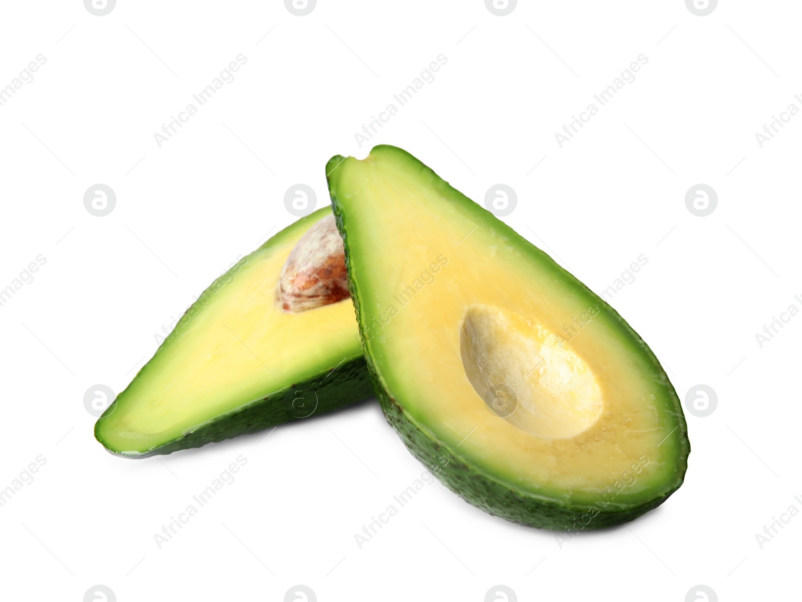 Photo of Tasty raw avocado fruit isolated on white