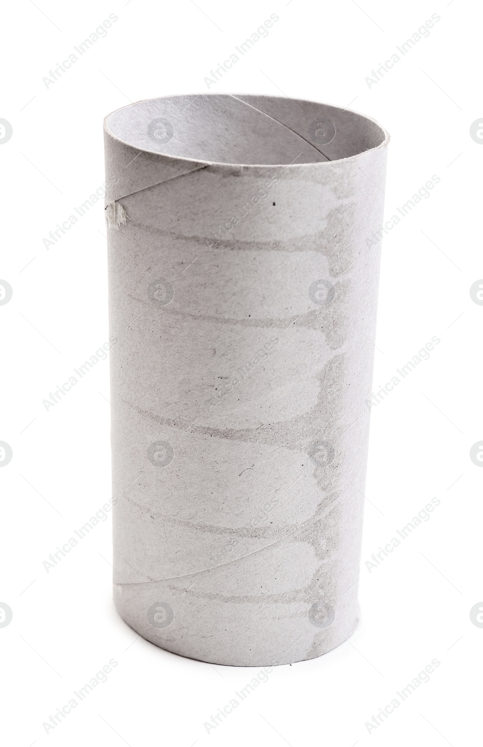 Photo of Empty paper toilet roll on white background