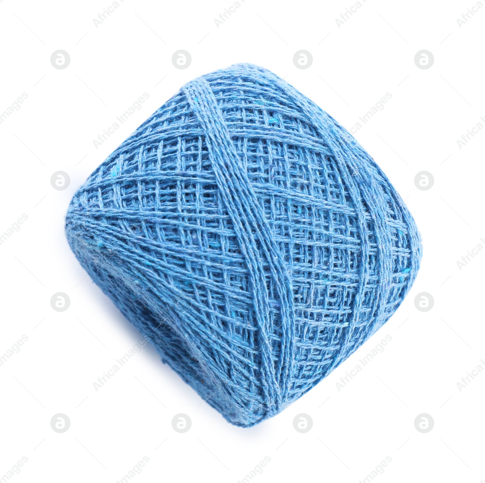 Photo of Clew of color knitting thread on white background