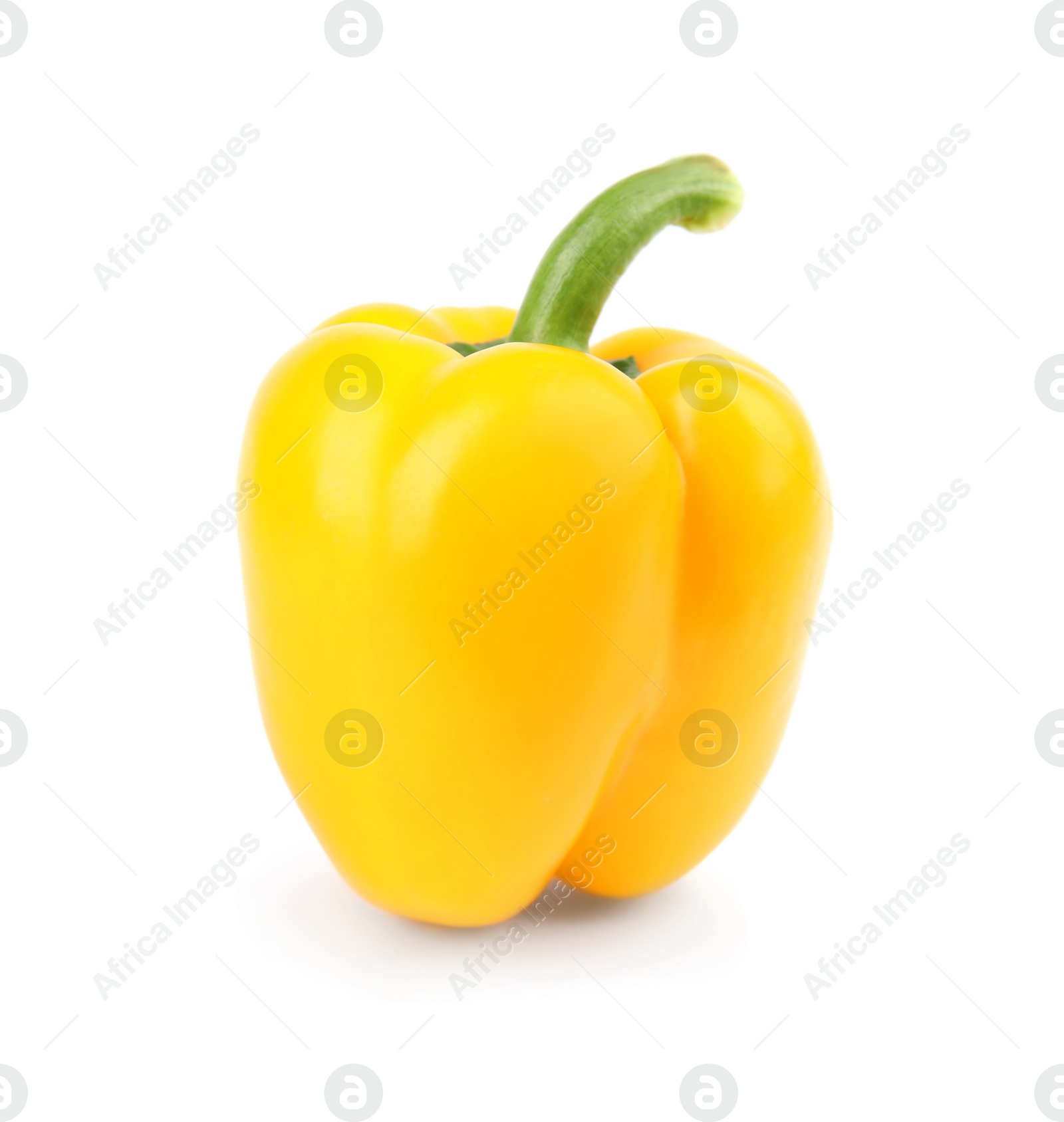 Photo of Ripe yellow bell pepper isolated on white