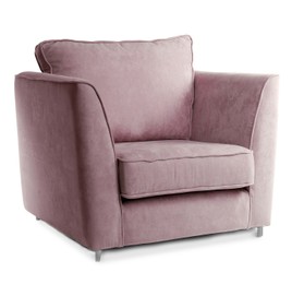 Image of One comfortable silvery pink armchair isolated on white