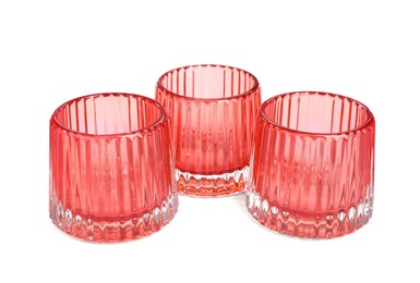 Beautiful clean empty glasses on white background