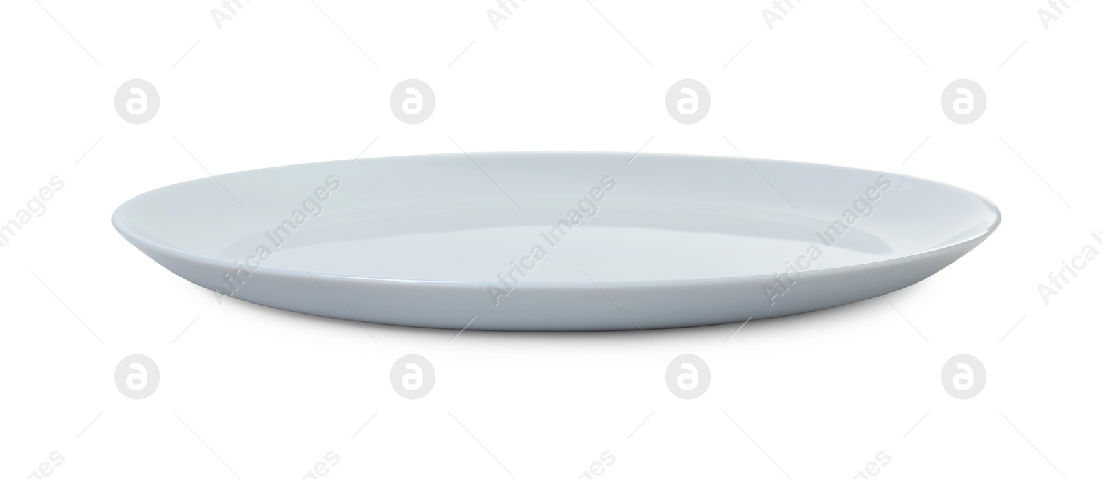 Photo of One beautiful ceramic plate isolated on white