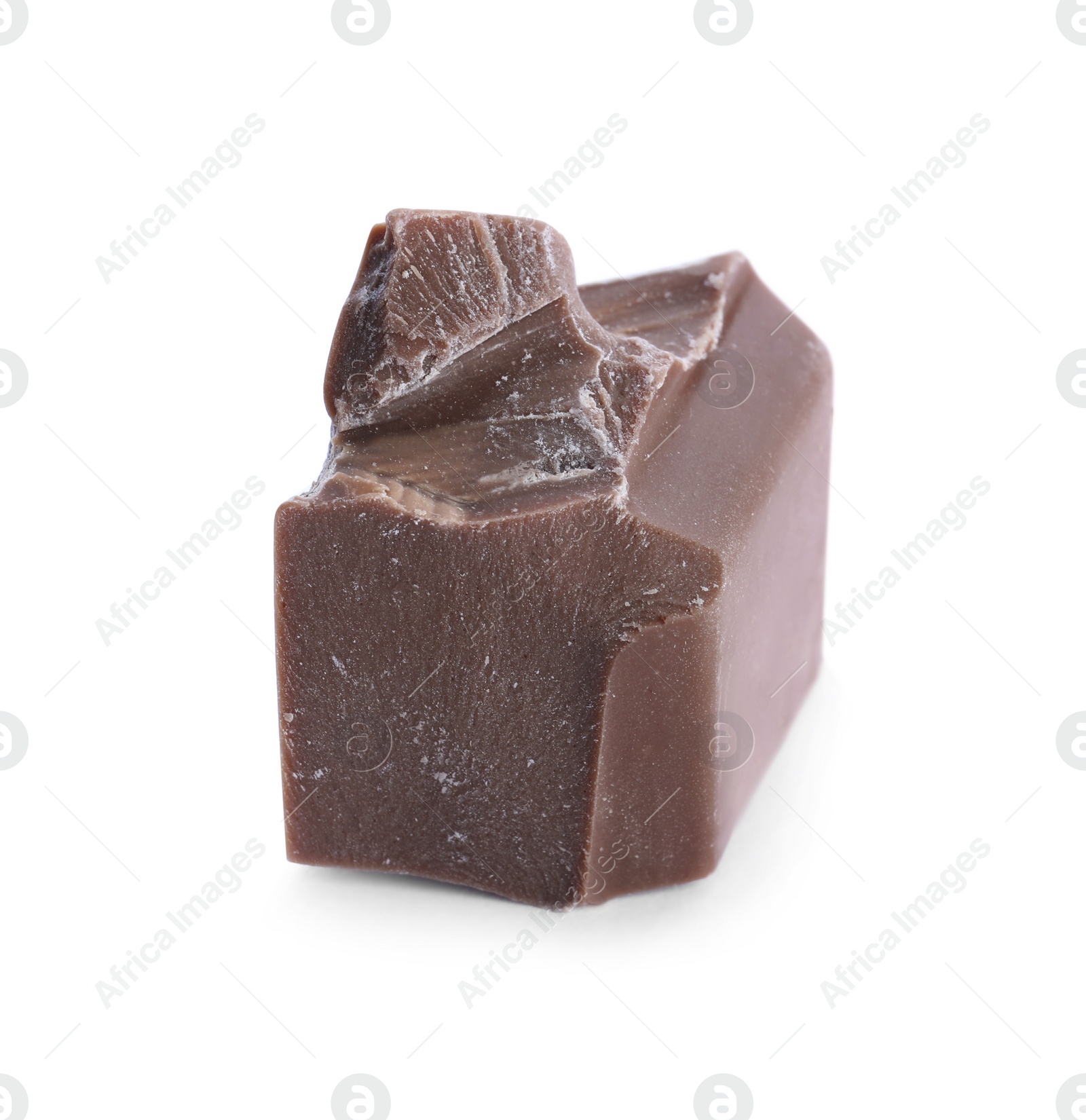 Photo of Piece of milk chocolate isolated on white