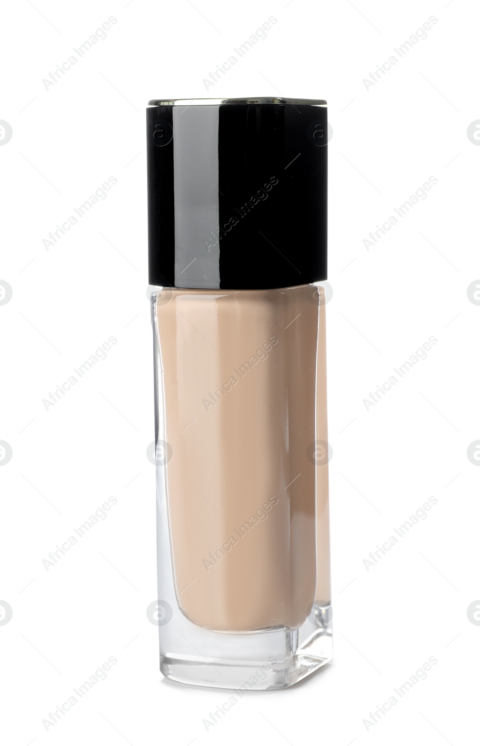 Photo of Bottle of skin foundation on white background