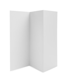 Photo of Blank paper brochure isolated on white. Mockup for design
