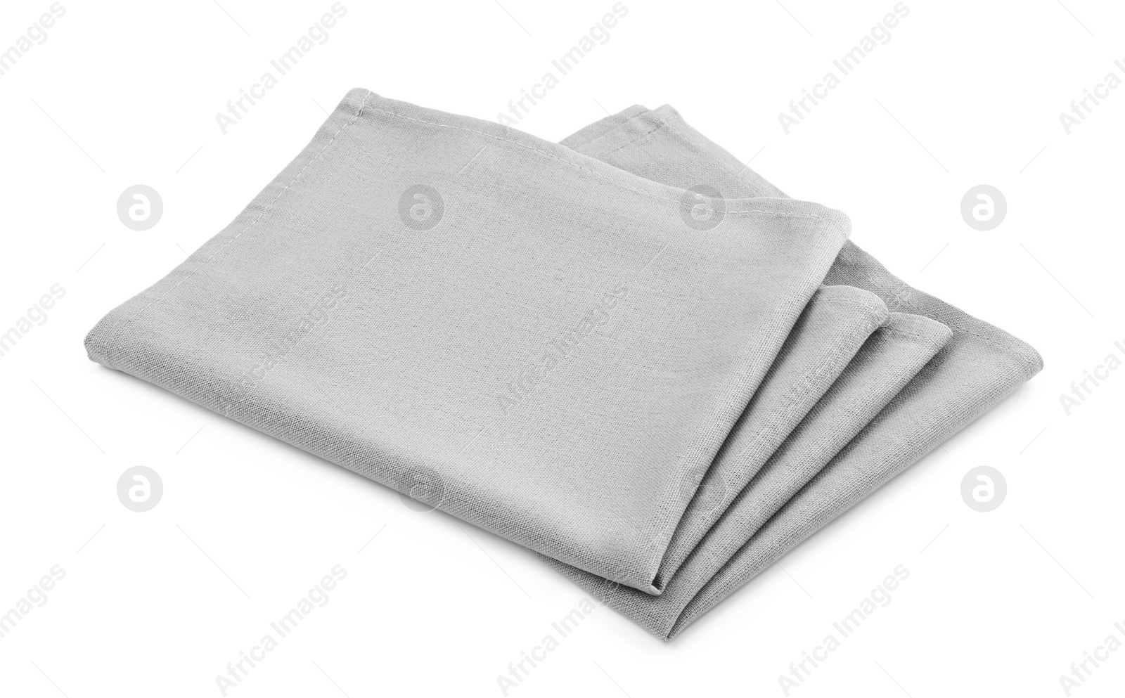 Photo of One grey kitchen napkin isolated on white