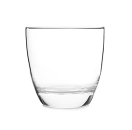 Clean empty whiskey glass isolated on white