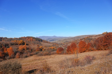 Picturesque landscape with beautiful sky over mountains