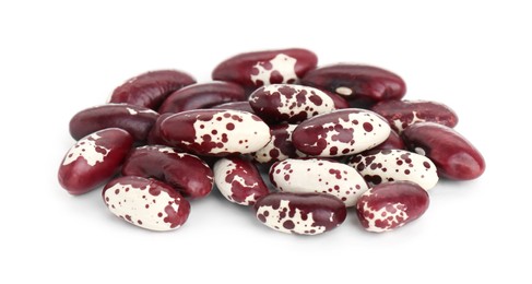 Pile of dry kidney beans on white background