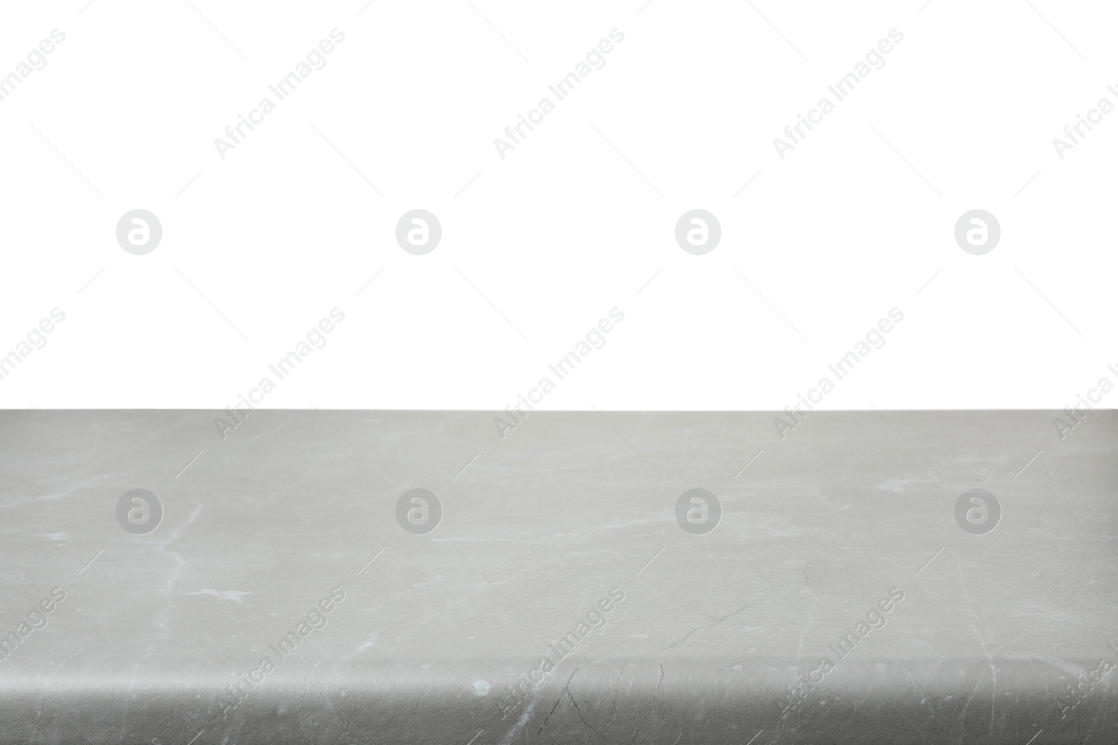 Photo of Empty stone surface against white background. Mockup for design