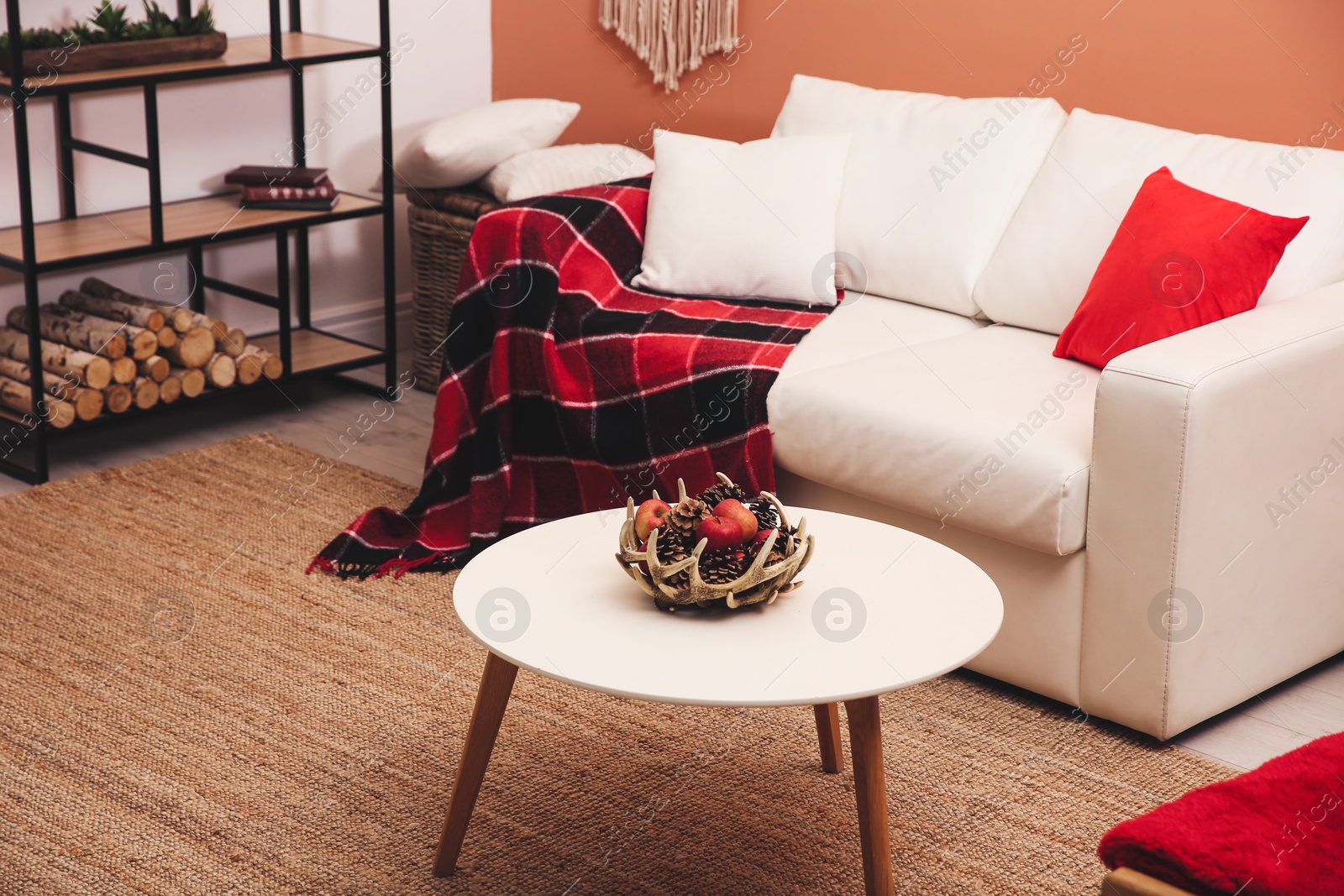 Photo of Cozy living room interior inspired by autumn colors