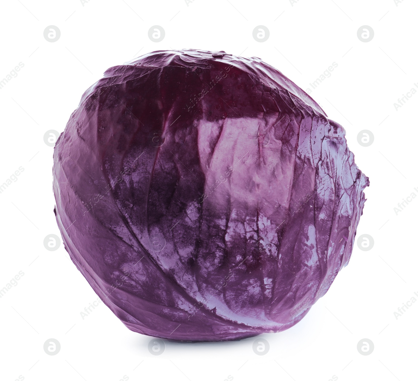 Photo of Fresh ripe red cabbage isolated on white