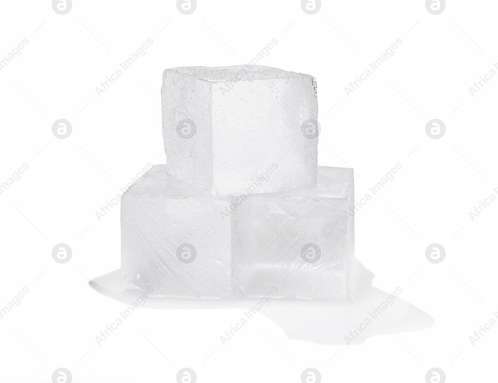 Photo of Crystal clear ice cubes isolated on white