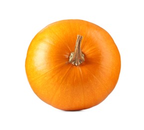 Photo of One fresh orange pumpkin isolated on white