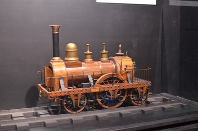 Photo of Utrecht, Netherlands - July 23, 2022: Model of old train on display in Spoorwegmuseum