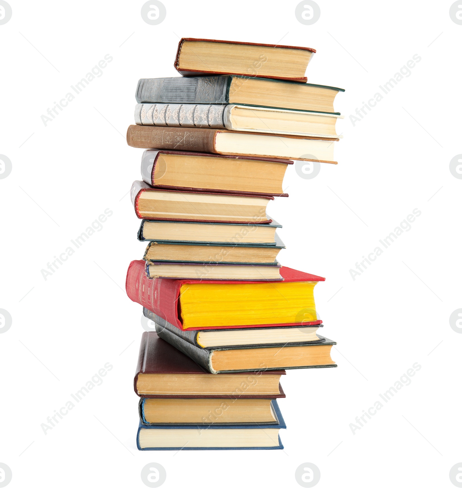 Photo of Collection of different books isolated on white