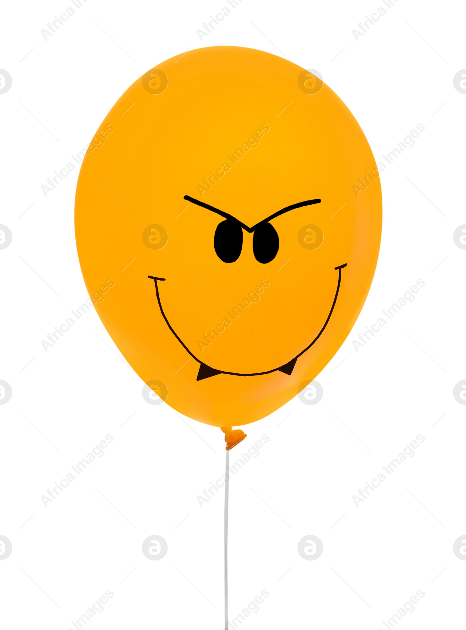 Photo of Spooky balloon for Halloween party on white background