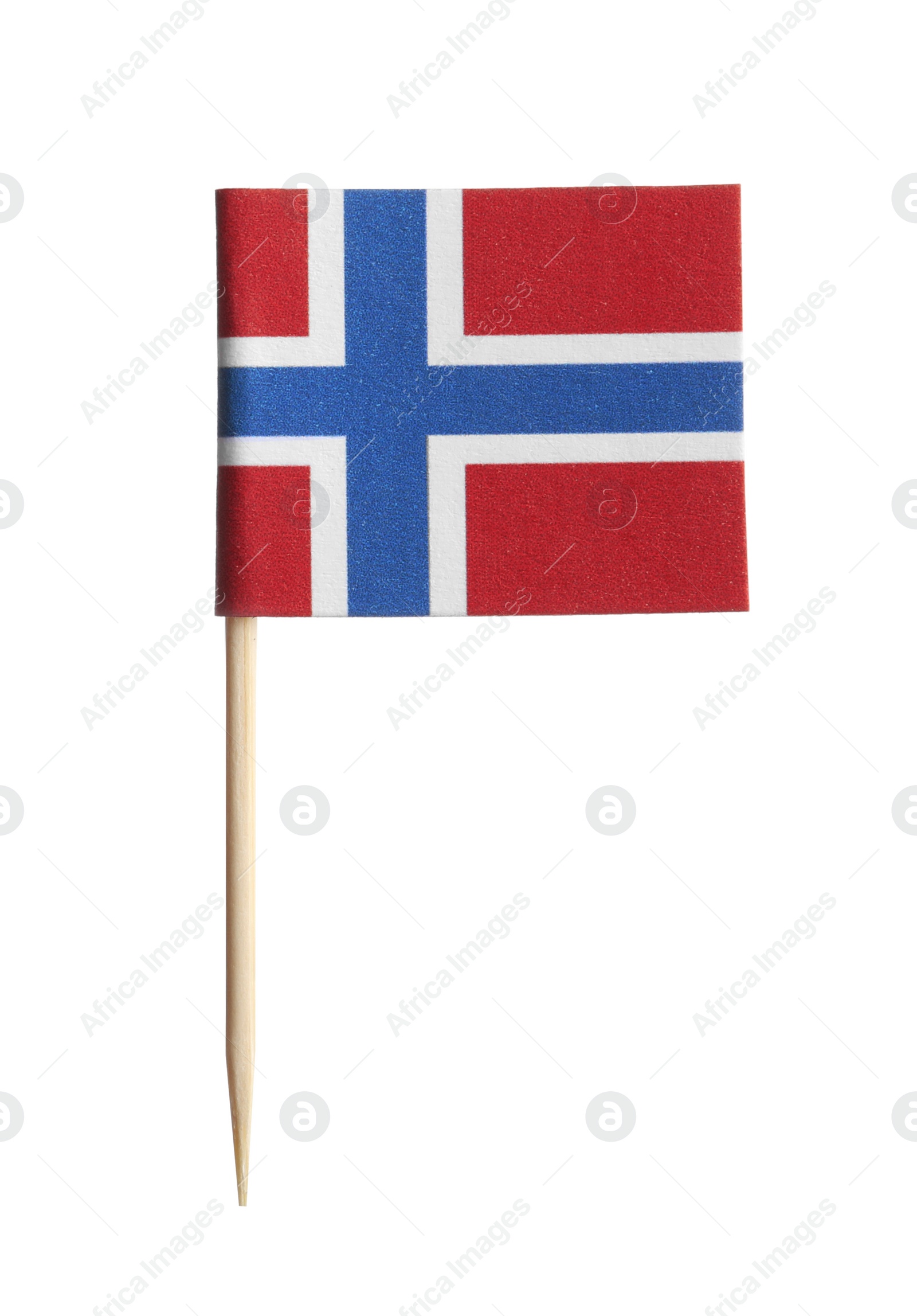 Photo of Small paper flag of Norway isolated on white