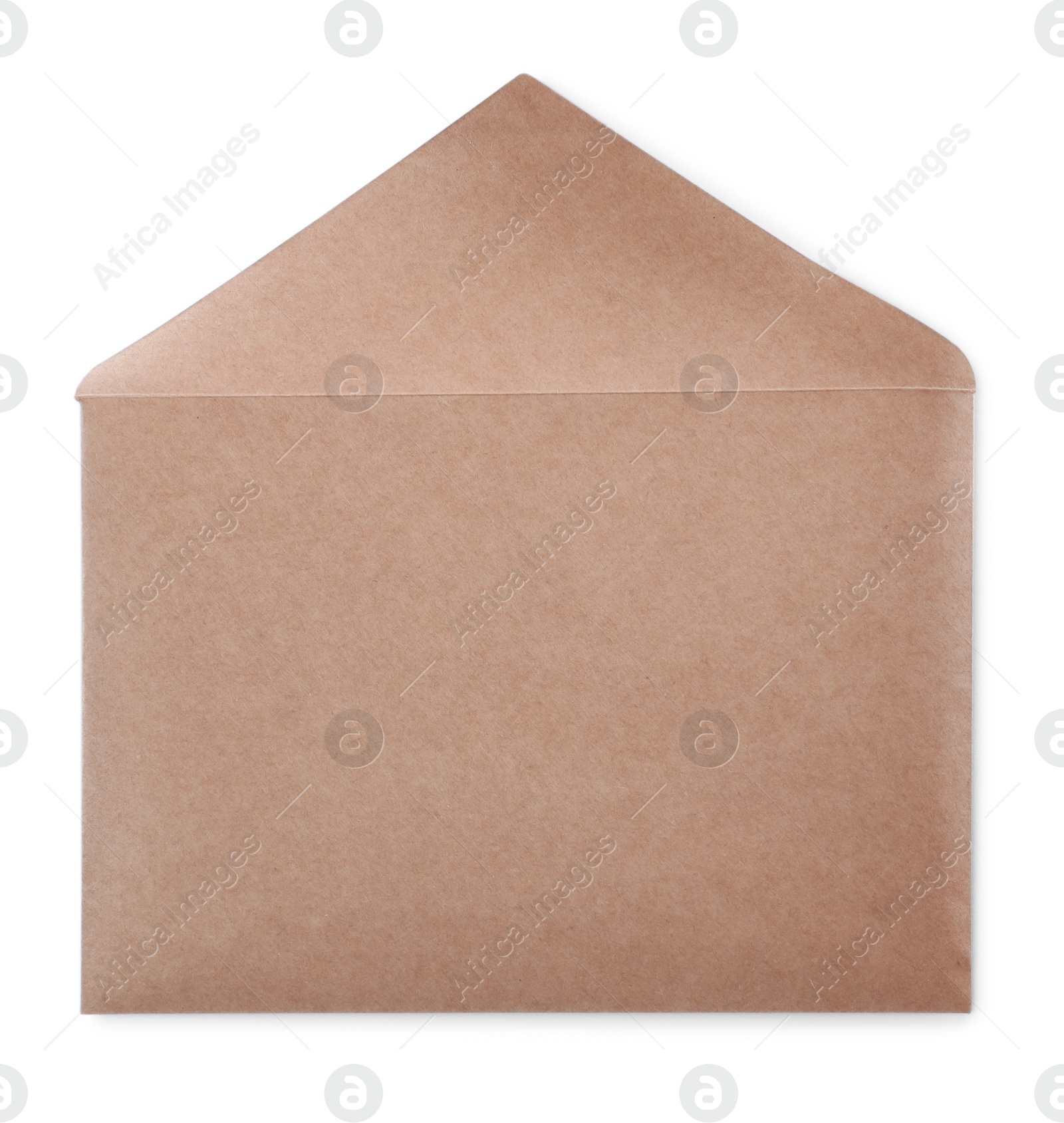 Photo of Blank kraft paper envelope isolated on white