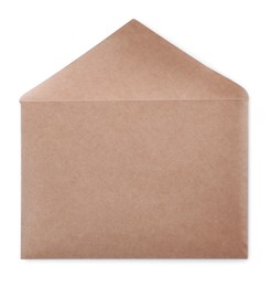 Photo of Blank kraft paper envelope isolated on white