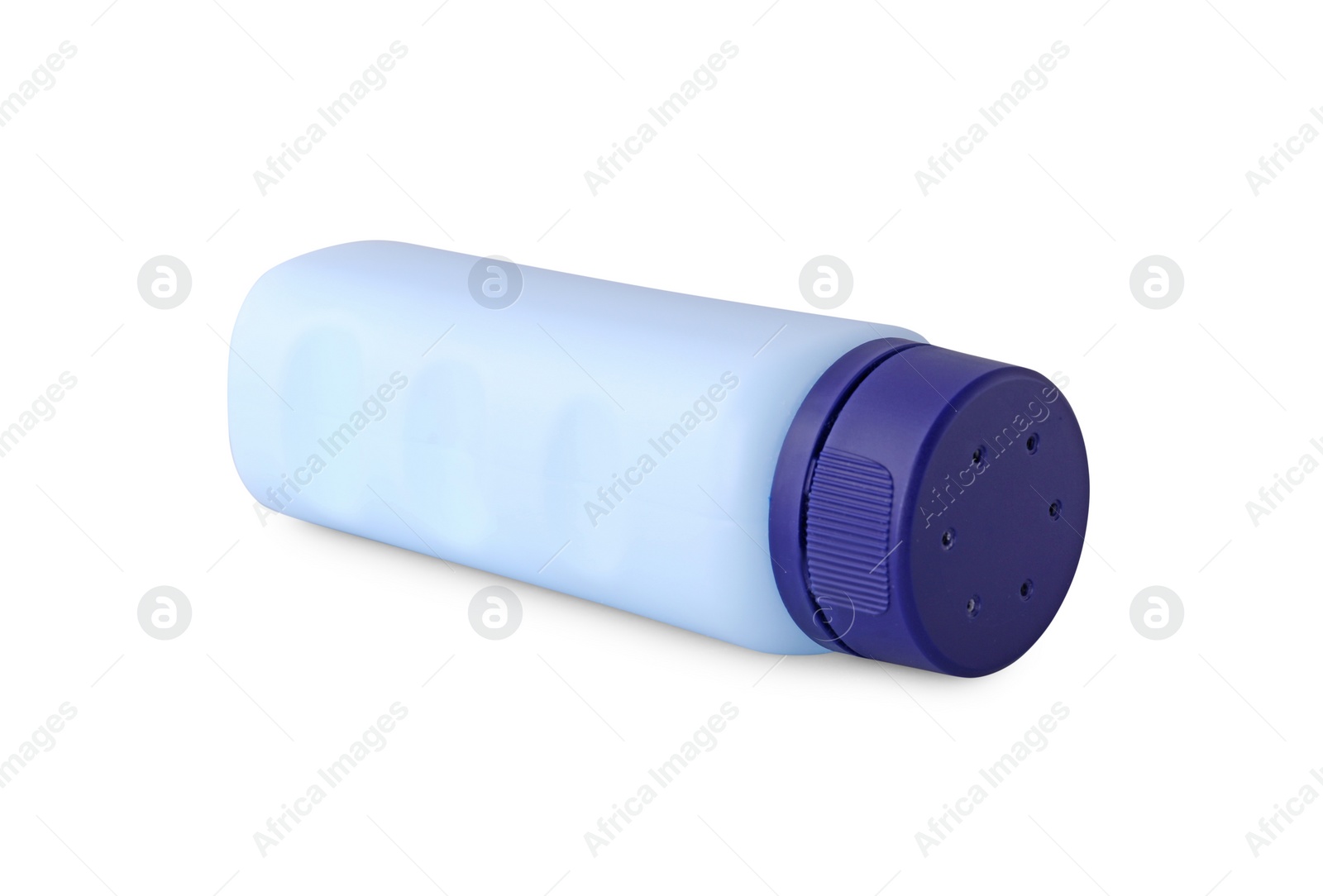 Photo of Blank bottle of baby powder isolated on white