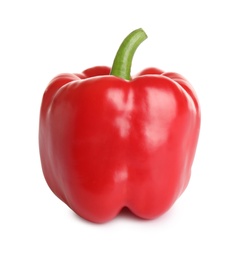 Photo of Fresh raw red bell pepper isolated on white