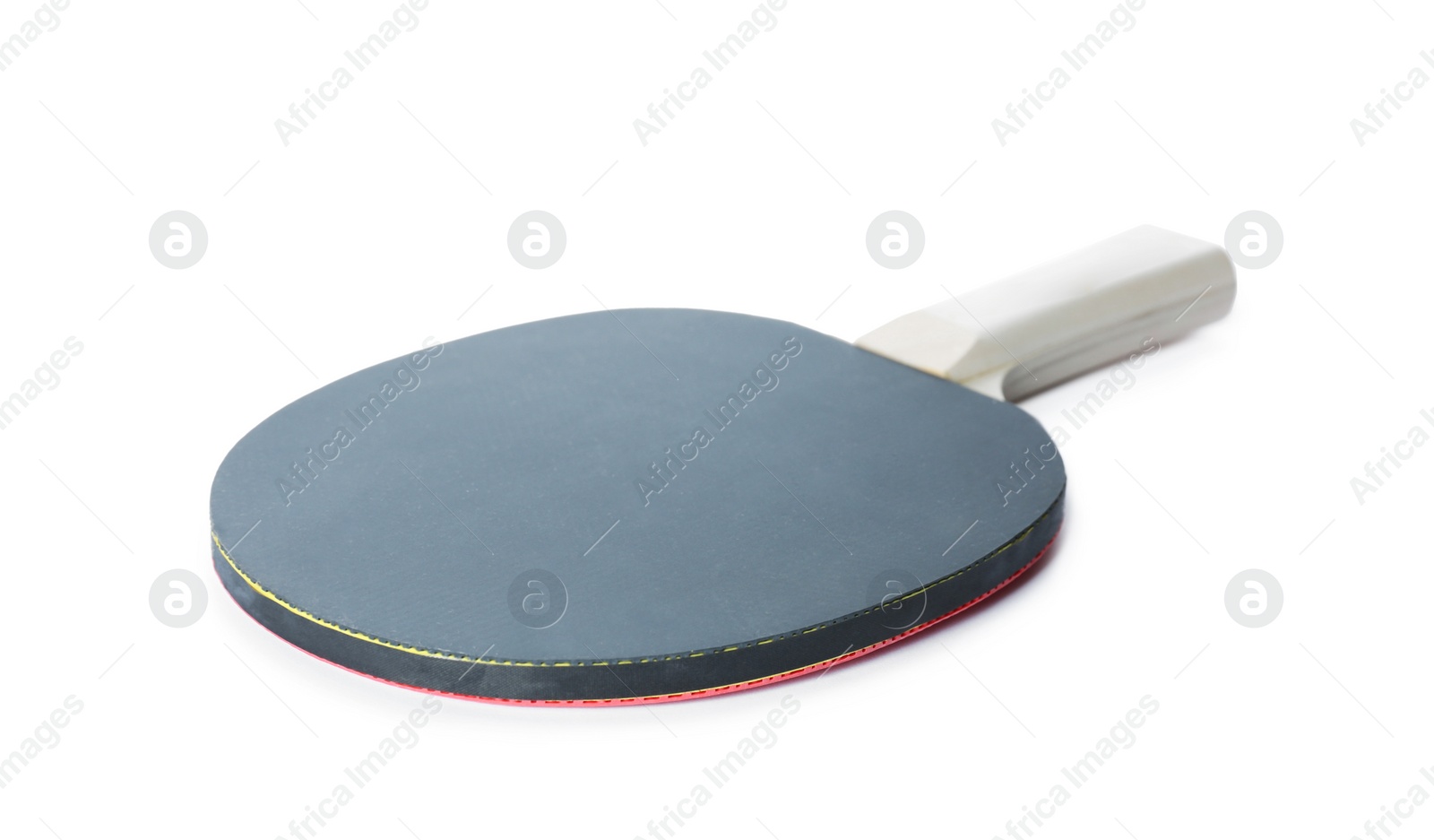 Photo of Ping pong racket isolated on white. Table tennis equipment