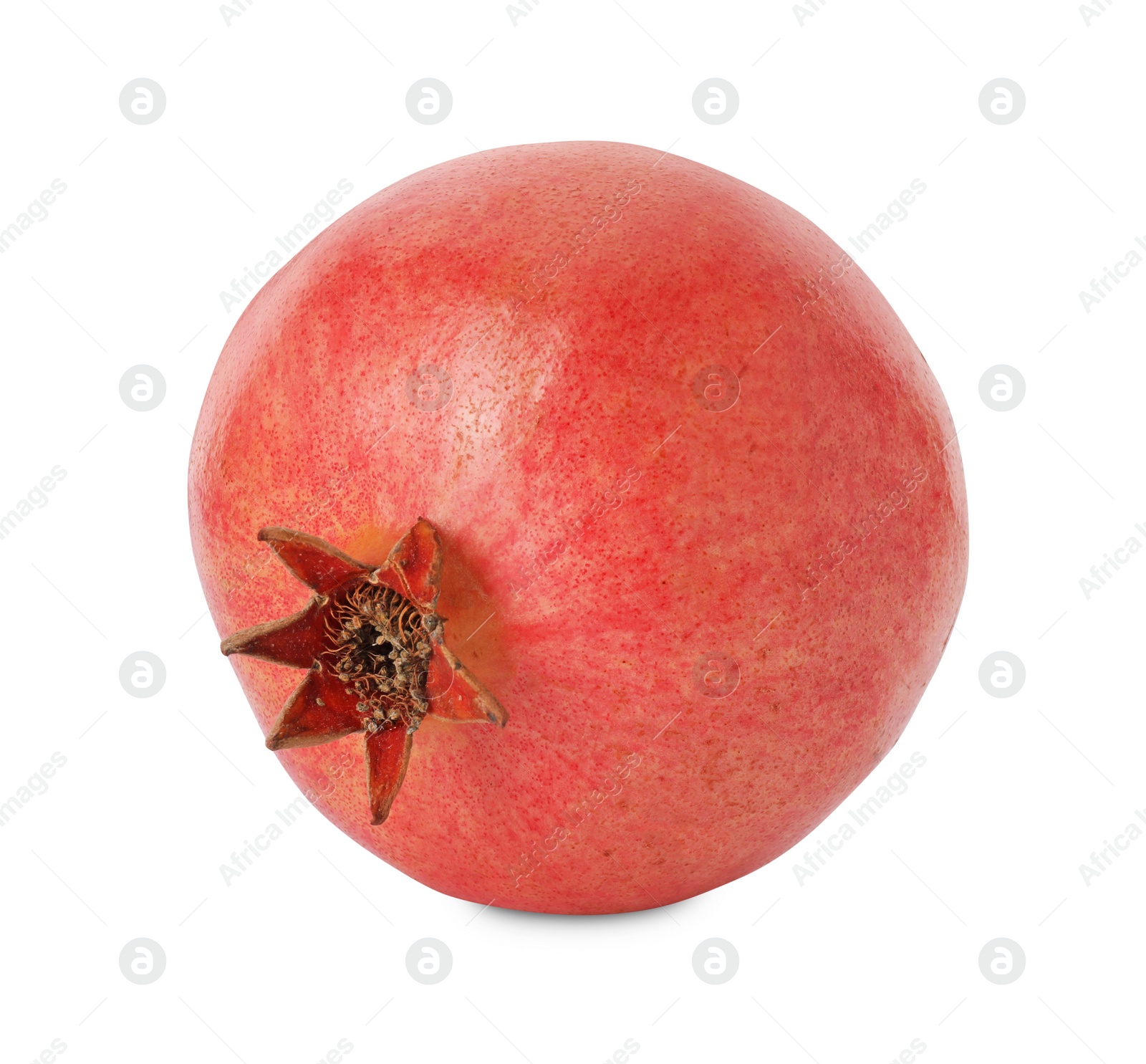 Photo of One fresh ripe pomegranate isolated on white