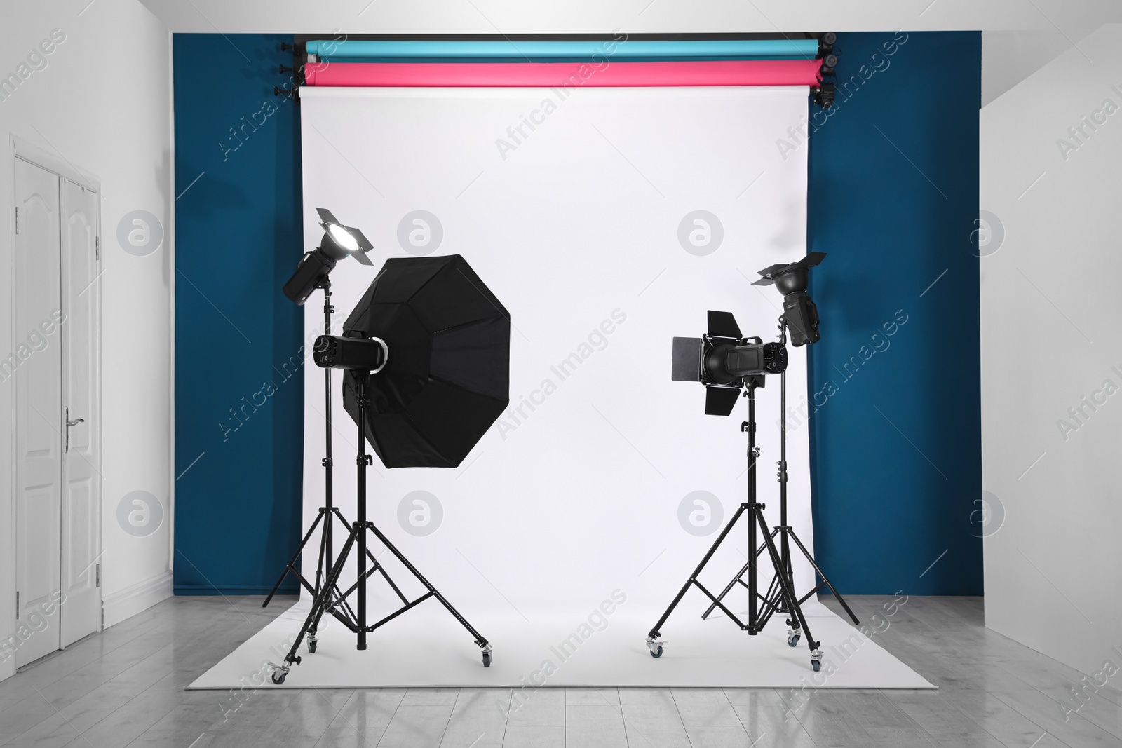 Photo of Photo studio interior with set of professional equipment