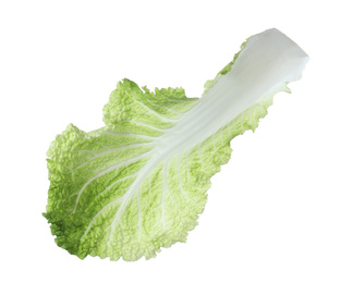 Photo of Fresh Chinese cabbage leaf isolated on white