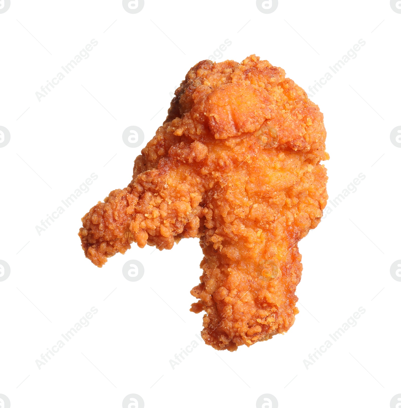 Photo of Tasty deep fried chicken piece isolated on white