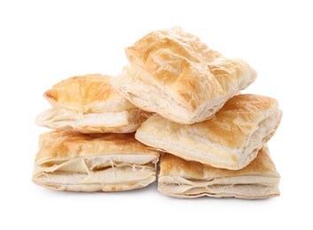 Photo of Delicious fresh puff pastries isolated on white