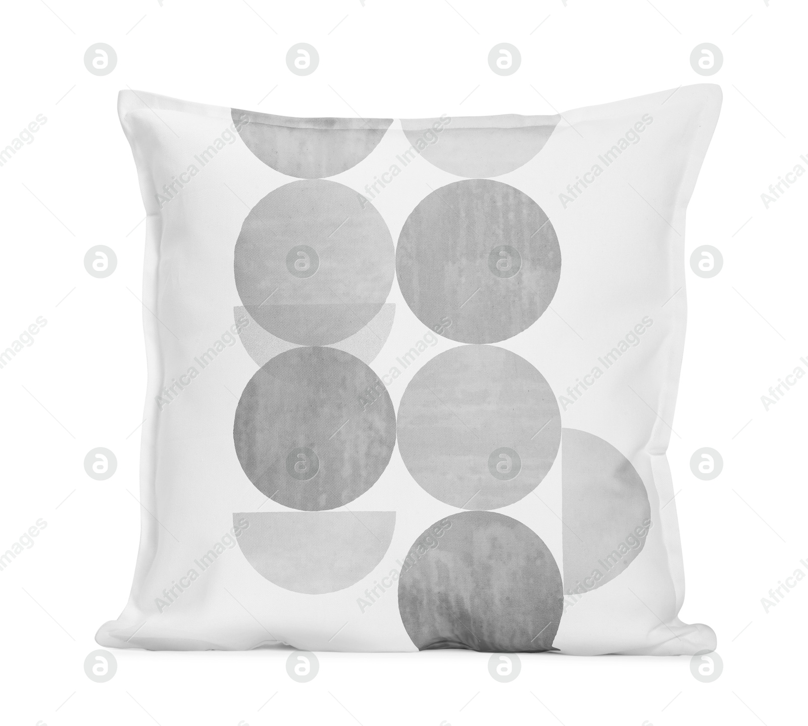 Image of Soft pillow with stylish print isolated on white