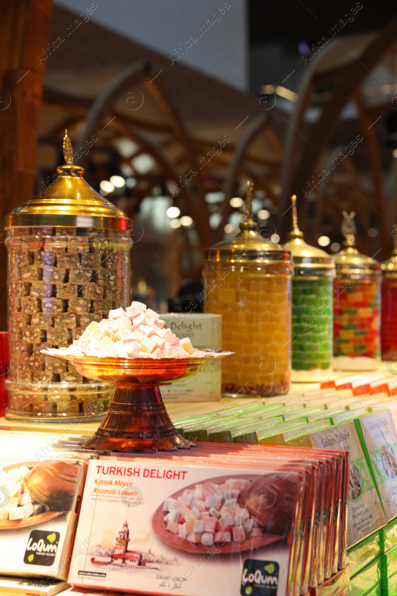 Photo of ISTANBUL, TURKEY - AUGUST 13, 2019: Shop with sweets in new airport terminal