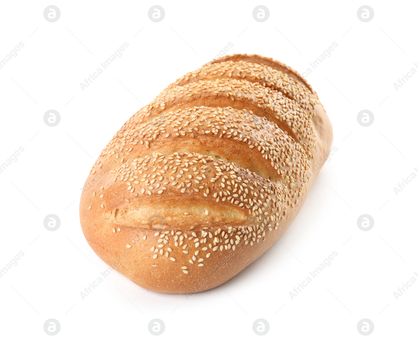 Photo of Loaf of fresh bread isolated on white
