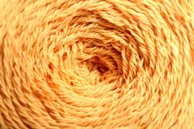 Clew of knitting threads as background, top view. Sewing stuff