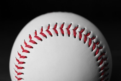 Closeup view of baseball ball. Sportive equipment