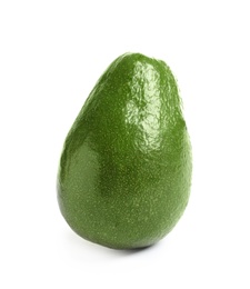 Ripe fresh avocado on white background