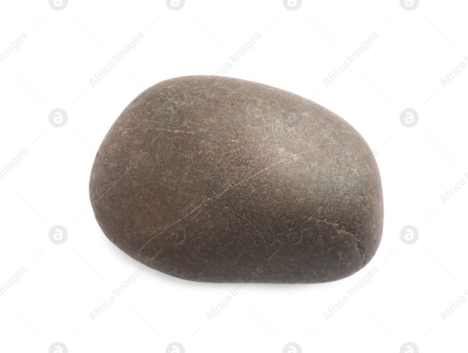 Photo of Brown spa stone isolated on white, top view