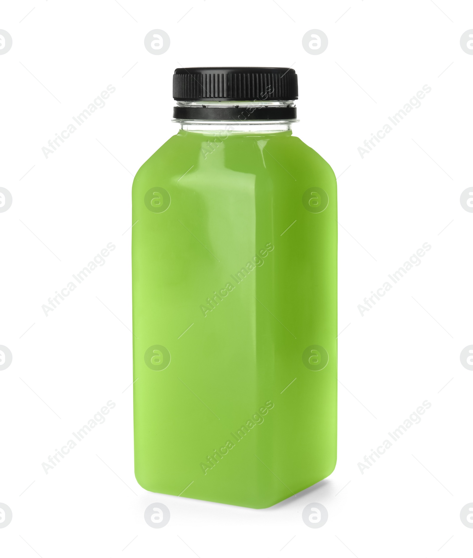 Photo of Bottle with fresh juice on white background