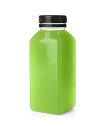 Bottle with fresh juice on white background