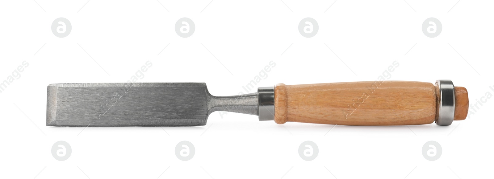 Photo of Modern chisel isolated on white. Carpenter's tool