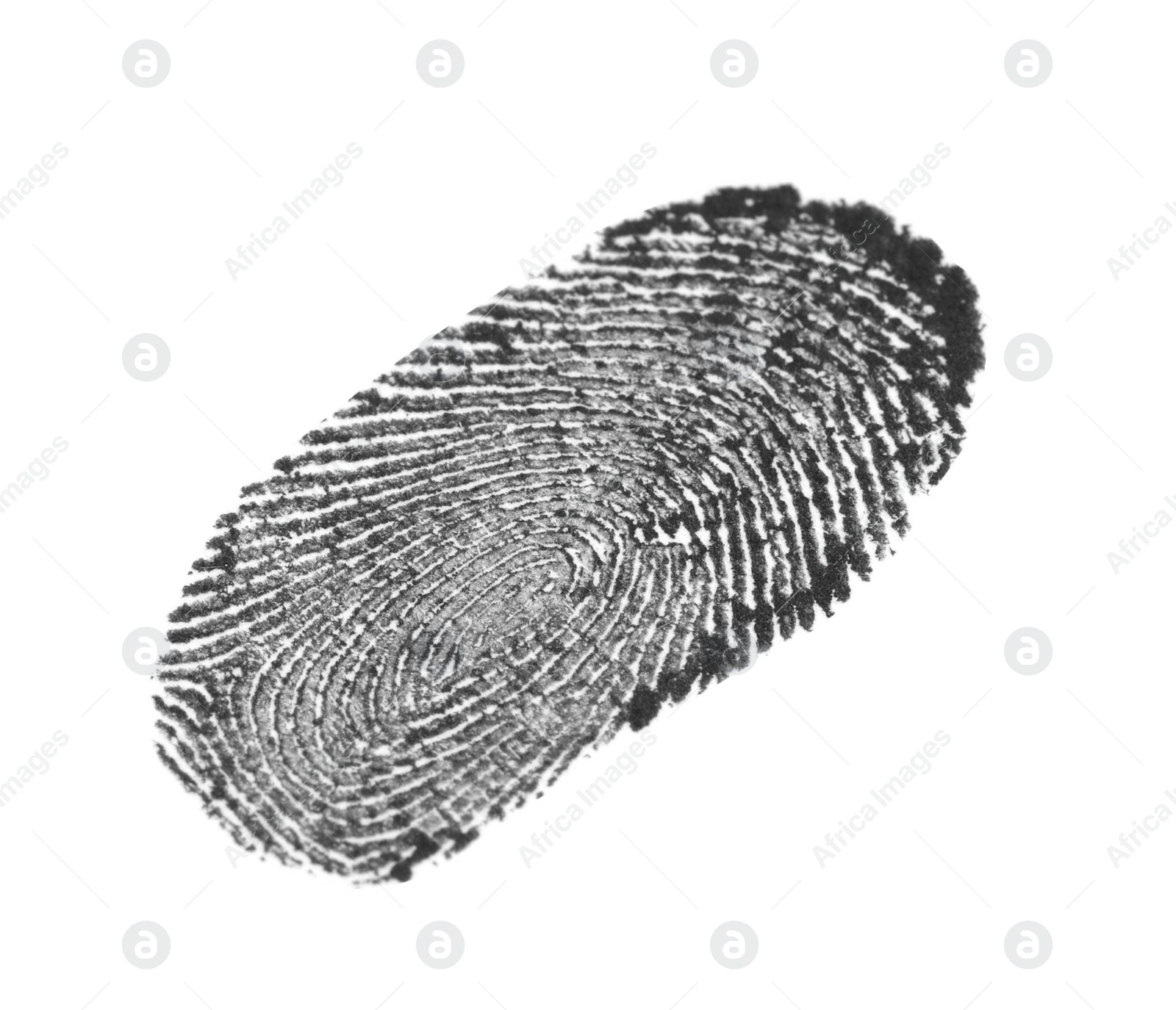 Photo of Black fingerprint made with ink on white background