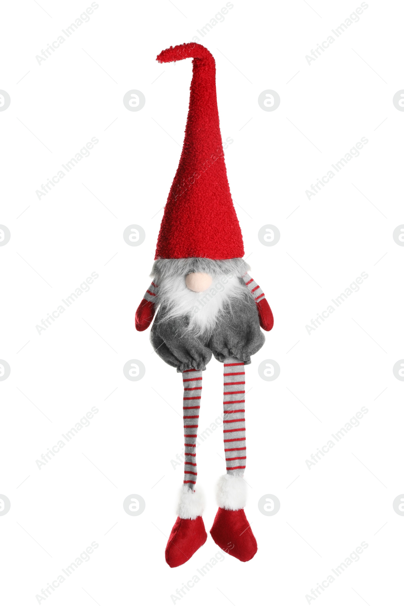 Photo of Cute Christmas gnome isolated on white. Festive decor