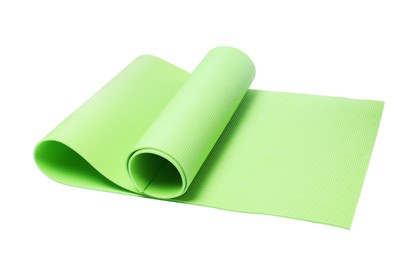 Light green camping mat isolated on white