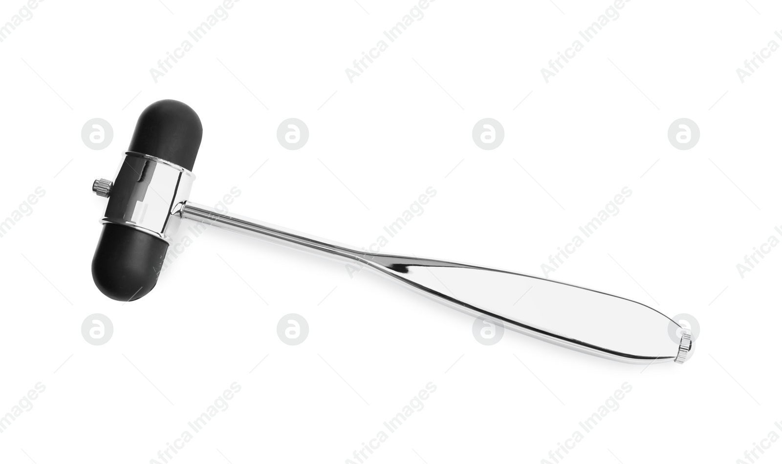 Photo of Reflex hammer isolated on white, top view. Nervous system diagnostic