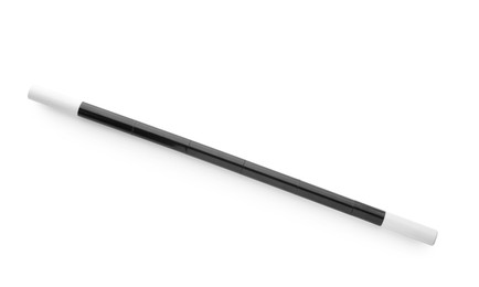 Photo of Beautiful black magic wand isolated on white, top view